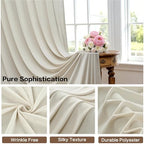 60ft×15ft Beige Backdrop Curtain for Wedding Parties in W5' x H15'(12 panels) in Beige, alternate view 3