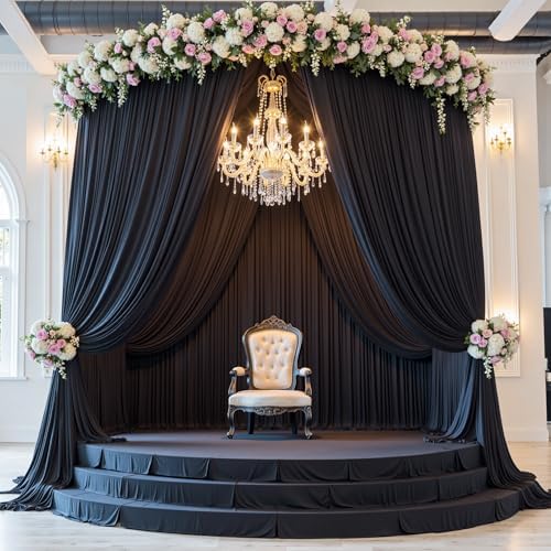 60ft×15ft Black Backdrop Curtain for Halloween Parties, alternate view 2