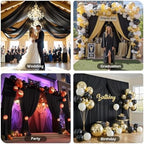 60ft×15ft Black Backdrop Curtain for Halloween Parties, alternate view 4