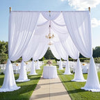 60ft×15ft White Backdrop Curtain for Wedding Parties