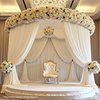 60ft×15ft White Backdrop Curtain for Wedding Parties, alternate view 4