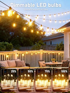 60FT LED Outdoor String Lights with 16+1 Edison Shatterproof Waterproof Bulbs, 2700K Commercial Grade Patio, alternate view 6