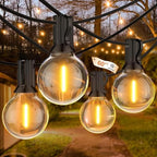 60FT Outdoor String Lights LED, Patio Lights with 32 Bulbs Waterproof, 2700K Warm White for Outside Backyard