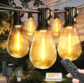 60FT Outdoor String Lights with Remote, LED Patio Lights with20+1 Waterproof S11 Bulbs, Outside Dimmable 2700K