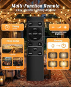 60FT Outdoor String Lights with Remote, LED Patio Lights with20+1 Waterproof S11 Bulbs, Outside Dimmable 2700K, alternate