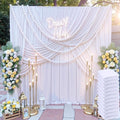 60ft x 10ft Wrinkle Free White Backdrop Curtains for Parties Wedding, 12 Panels 5x10ft Silky Soft Polyester