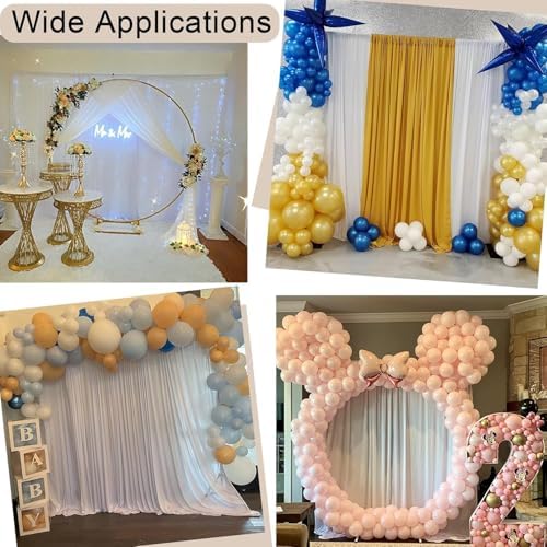 60ft x 10ft Wrinkle Free White Backdrop Curtains for Parties Wedding, 12 Panels 5x10ft Silky Soft Polyester, alternate view 3