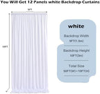 60ft x 10ft Wrinkle Free White Backdrop Curtains for Parties Wedding, 12 Panels 5x10ft Silky Soft Polyester, alternate view 5