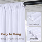 60ft x 10ft Wrinkle Free White Backdrop Curtains for Parties Wedding, 12 Panels 5x10ft Silky Soft Polyester, alternate view 6