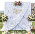 60ft x 12ft White Backdrop Curtains for Parties, Wrinkle Free 12 Panels Photo Backdrop Drapes Back Drop Cloth