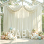 60ft x 12ft Wrinkle Free Ivory Backdrop Curtains for Parties, 12 Panels 12FT Long Silky Polyester Photo Backdrop, alternate