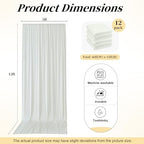 60ft x 12ft Wrinkle Free Ivory Backdrop Curtains for Parties, 12 Panels 12FT Long Silky Polyester Photo Backdrop, alternate