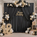 60ftx10ft Wrinkle Free Black Backdrop Curtains for Parties, Silky Polyester Photo Backdrop Drapes 12 Panels, alternate view 7