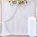 60ftx10ft Wrinkle Free White Backdrop Curtains for Parties, Silky Polyester Photo Backdrop Drapes 12 Panels