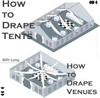 60ftx40ft White Ceiling Curtain for Wedding Parties, alternate view 2