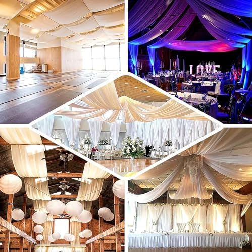 60ftx40ft White Ceiling Curtain for Wedding Parties, alternate view 4