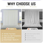 60x12ft Ivory Backdrop Curtain for Wedding Parties, 12 Panels (5x12 ft Each) Wrinkle-Free Dackdrop Curtains, alternate view 3