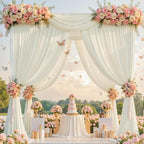60x12ft Ivory Backdrop Curtain for Wedding Parties, 12 Panels (5x12 ft Each) Wrinkle-Free Dackdrop Curtains, alternate view 7