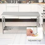 60x24 NSF Stainless Steel Folding Table, Heavy Duty 500lbs, alternate view 4