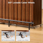 61" Foldable Bar Table, Mobile Party Bar Station on Lockable Wheel, alternate view 5