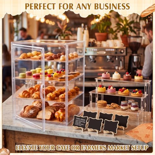 61 Pcs Acrylic Bakery Display Case, 4 Tier Pastry Cabinet Stand, alternate view 2