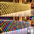 610 LED Net Lights Dual Color Changing, 34.5ft x 5ft Christmas Mesh Lights Clear Wire 11 Modes, Waterproof