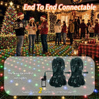 610LED Net Lights, 34.5ft x 5ft Christmas Net Lights Outdoor 8 Modes, Waterproof Connectable String Lights Green, alternate