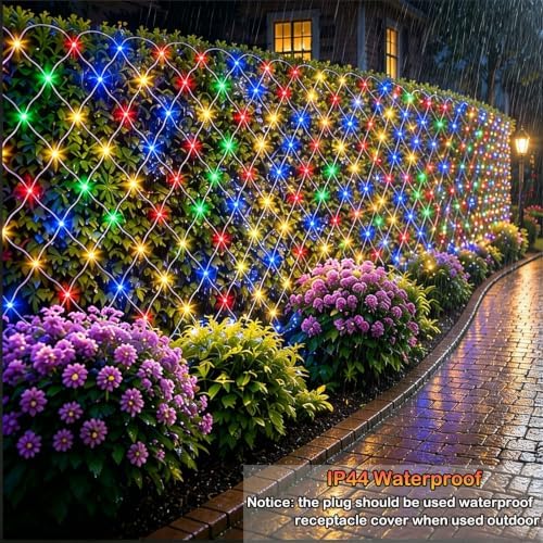 610LED Net Lights, 34.5ft x 5ft Christmas Net Lights Outdoor 8 Modes, Waterproof Connectable String Lights Green, alternate