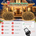 610LED Net Lights, 34.5ft x 5ft Christmas Net Lights Outdoor 8 Modes, Waterproof Connectable String Lights Green, alternate