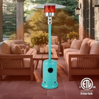 61130 Patio Heater with Wheels, 48,000 BTU, Aqua Blue, alternate view 3