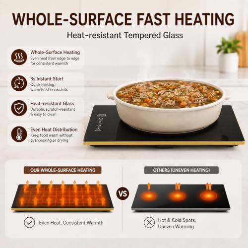 63"×12" Food Warmers for Parties Buffet, Linkable Warming Trays for Buffets in Blackgold, alternate view 3