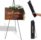 63" Easel Stand for Wedding Signs, Black, 1 Pack with Carry Bag in Black