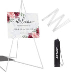 63" Easel Stand for Wedding Signs, White, 1 Pack with Carry Bag in White