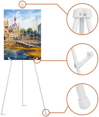63" Easel Stand for Wedding Signs, White, 1 Pack with Carry Bag in White, alternate view 6