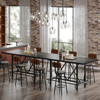 63-Inch Counter Height Bar Table with Metal Footrest (Black) in Black, alternate view 5