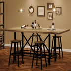 63-Inch Counter Height Bar Table with Metal Footrest (Gray) in Gray, alternate view 4