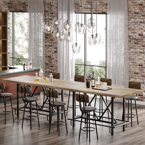 63-Inch Counter Height Bar Table with Metal Footrest (Gray) in Gray, alternate view 5