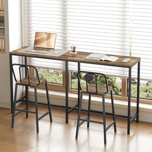 63" Long Bar Table, Counter Bar Height Table, High Top Table, Rectangular Bar Pub, for Kitchen, Living Room, alternate view 2
