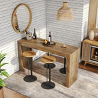 63" Long Bar Table, Counter Height Pub Dining Table for 4-6, Modern Home Bar Unit, Rectangular High Top Table, alternate view