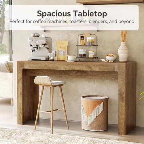 63" Long Bar Table, Counter Height Pub Dining Table for 4-6, Modern Home Bar Unit, Rectangular High Top Table, alternate view