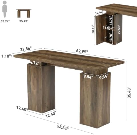 63" Long Bar Table with Storage Cabinets for Dining & Kitchen, alternate view 2