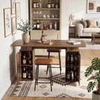 63" Long Bar Table with Storage Cabinets for Dining & Kitchen, alternate view 3