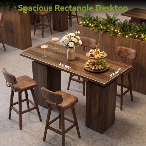 63" Long Bar Table with Storage Cabinets for Dining & Kitchen, alternate view 5