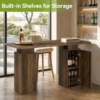 63" Long Bar Table with Storage Cabinets for Dining & Kitchen, alternate view 7