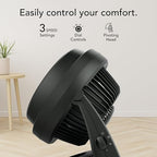 630 Medium Air Circulator Fan, 3 Speed, Adjustable Tilt, Black in Black, alternate view 4
