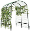 63inch Garden Trellis Arch: for Climbing Plants with Net Metal in Black