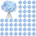 64Pcs Artificial Hydrangea Flowers, Blue Purple Silk Flowers