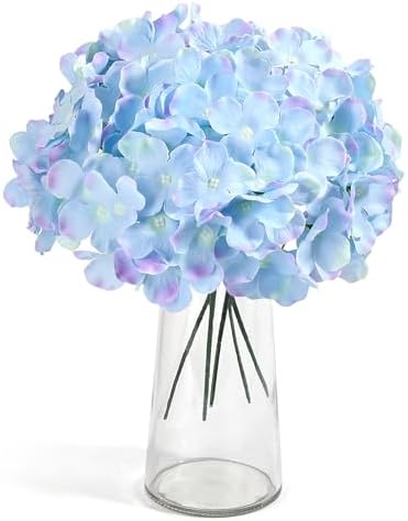 64Pcs Artificial Hydrangea Flowers, Blue Purple Silk Flowers, alternate view 2