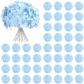 64Pcs Blue Hydrangea Artificial Flowers, Silk Hydrangeas Decor