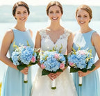 64Pcs Blue Hydrangea Artificial Flowers, Silk Hydrangeas Decor, alternate view 2